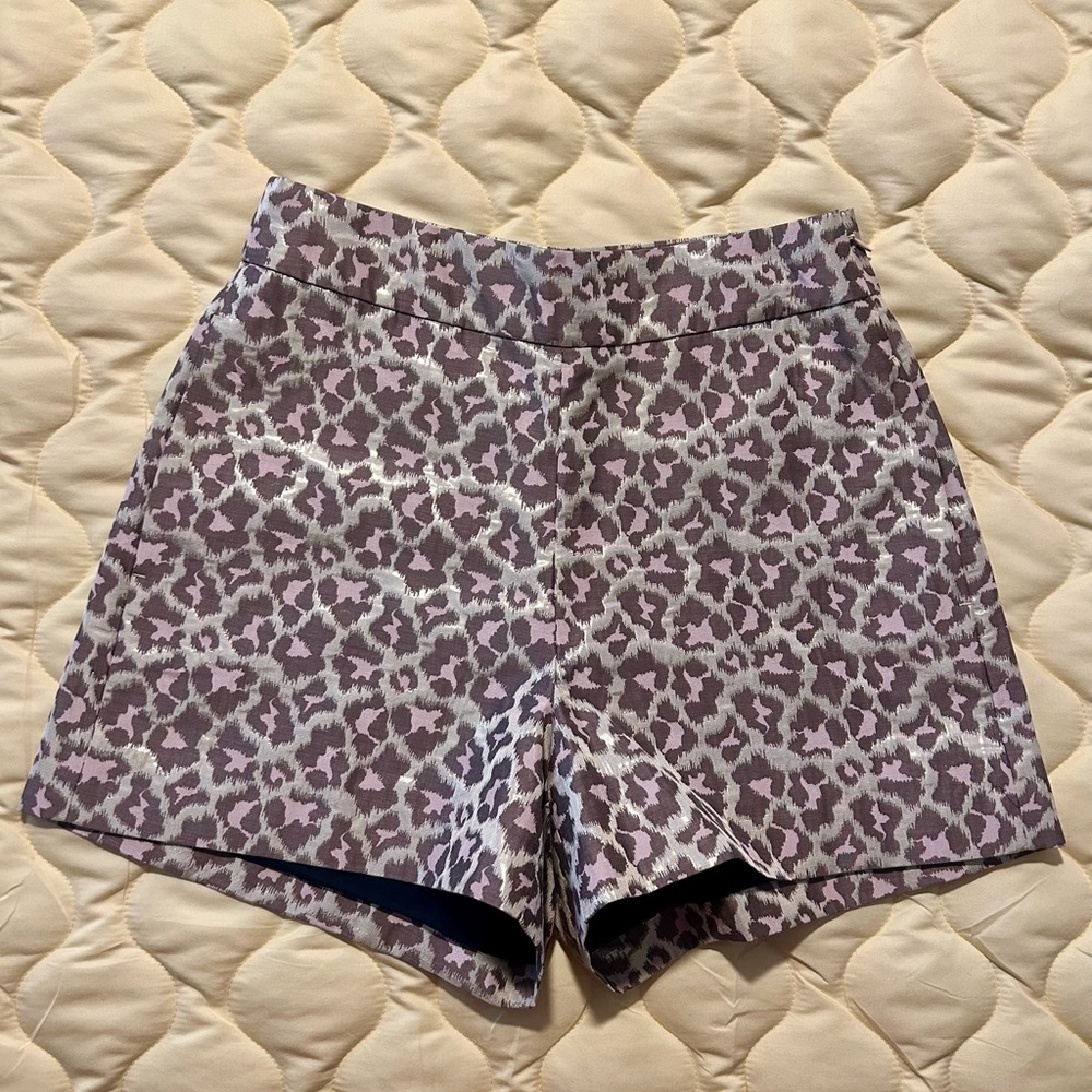 J. Crew Shimmery Gold Leopard Print Dressy Midrise Shorts